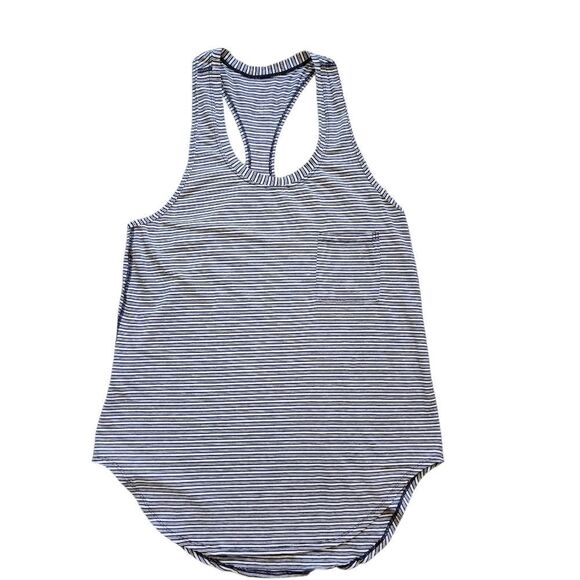 Lululemon Yogi Racerback - Pin Stripe Heathered Inkwell/Mojave Tan - Picture 2 of 7